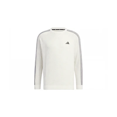 adidas White Golf Pullover Sweater with 3-Stripes Colorblock Design HY0963