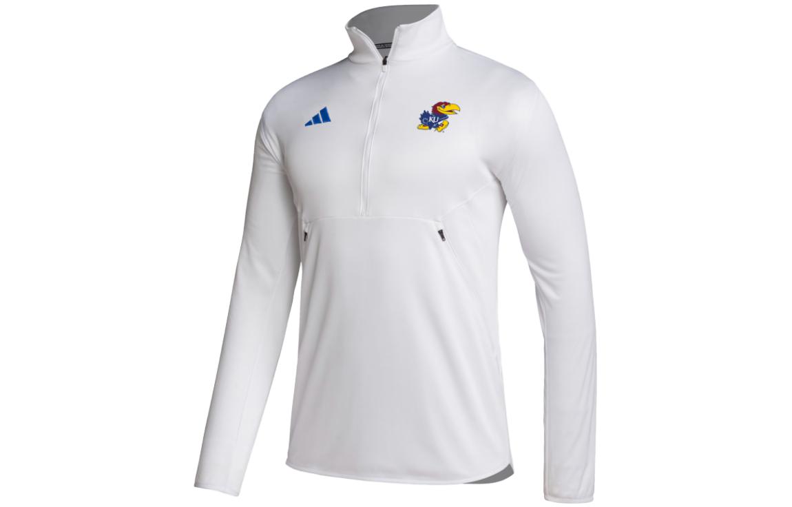 adidas White Half-Zip Mock Neck Jacket IQ0579