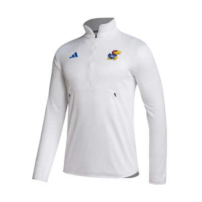adidas White Half-Zip Mock Neck Jacket IQ0579