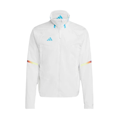 adidas White High-Neck Zip-Up Long-Sleeve Jacket HT3402