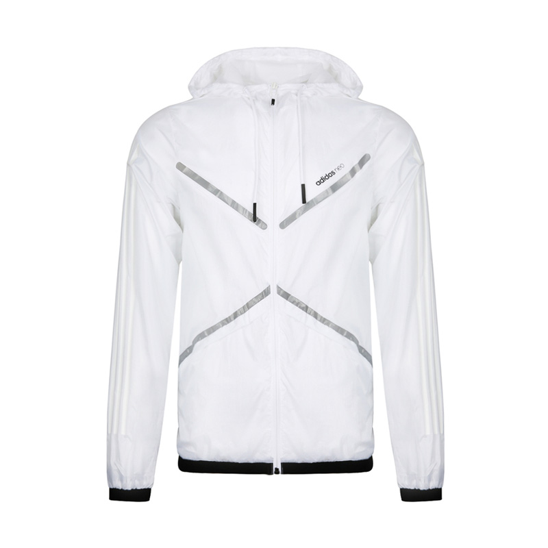 adidas White Hooded Breathable Jacket DM4335