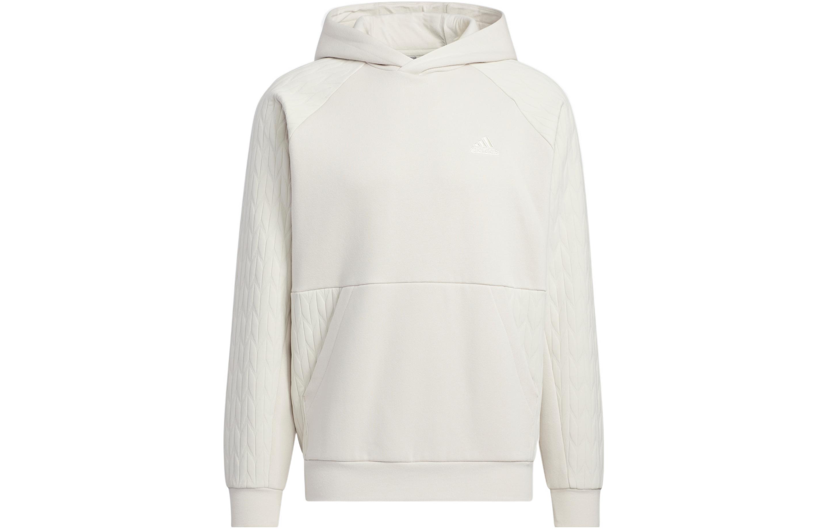 adidas White Hoodie with Solid Color and Printed Logo HN8997
