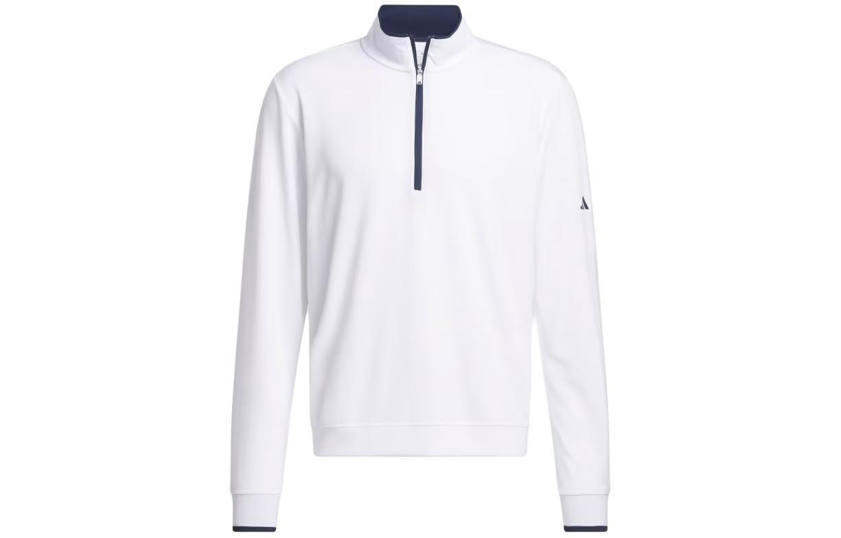adidas White Lightweight Half-Zip Long Sleeve Jacket IU4505
