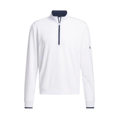 adidas White Lightweight Half-Zip Long Sleeve Jacket IU4505