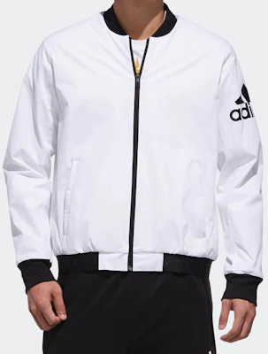 adidas Jaket Bomber Putih Logo dengan Kerah Baseball DW4617 Shop adidas Jaket Bomber Putih Logo dengan Kerah Baseball DW4617