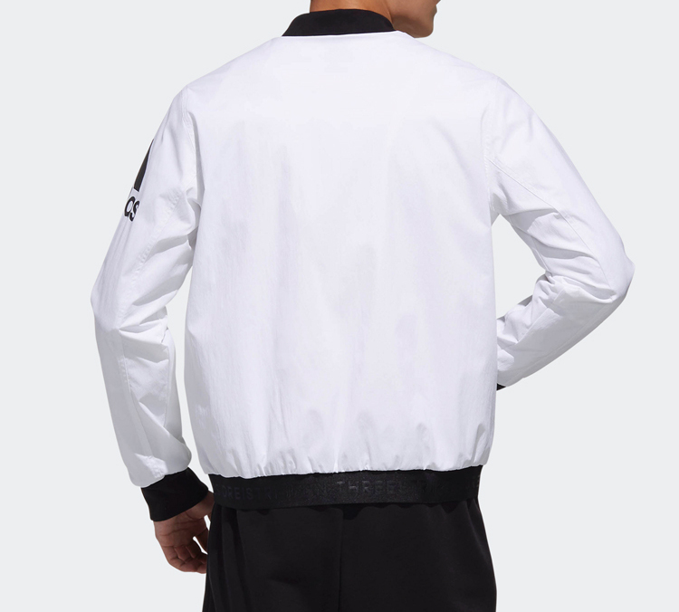 Details for adidas Jaket Bomber Putih Logo dengan Kerah Baseball DW4617