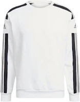 adidas White Long-Sleeve Pullover Sweatshirt with Stripe Logo Print GT6641 adidas White Long-Sleeve Pullover Sweatshirt with Stripe Logo Print GT6641