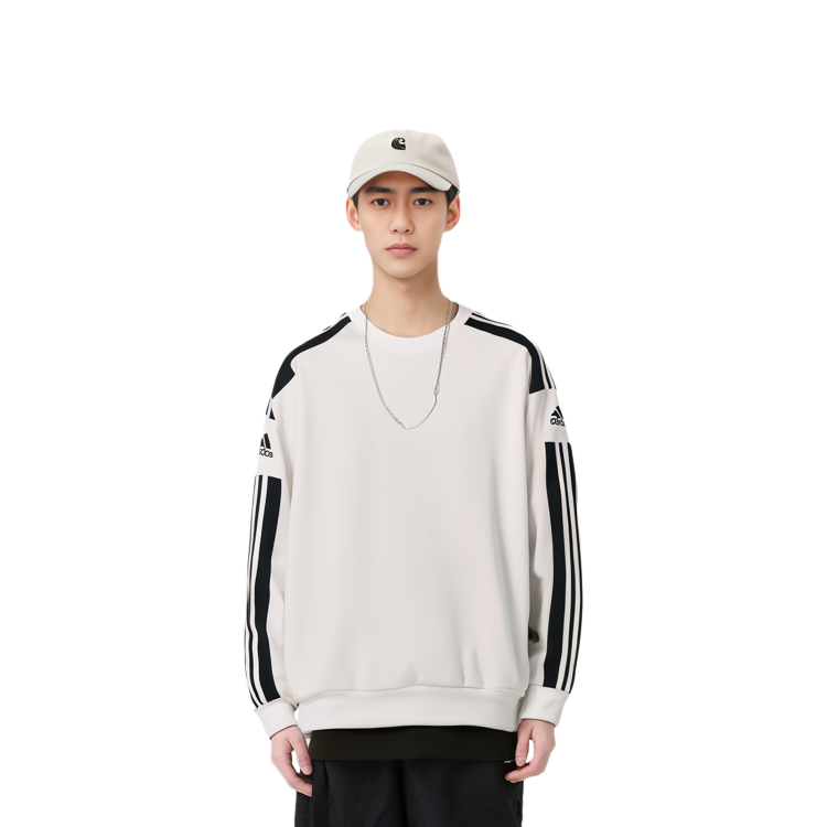 Sizing adidas Pullover Putih Lengan Panjang dengan Cetakan Logo Berjalur GT6641