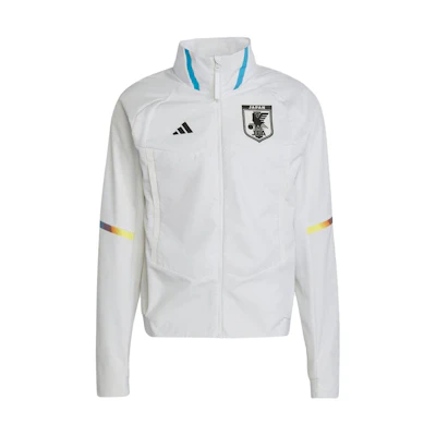 adidas White Long-Sleeve Track Jacket with Striped Logo Print IC1577