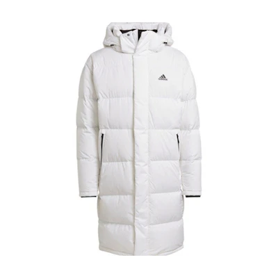 adidas White Puffy Long Down Jacket with Hood Winter Collection GF0073
