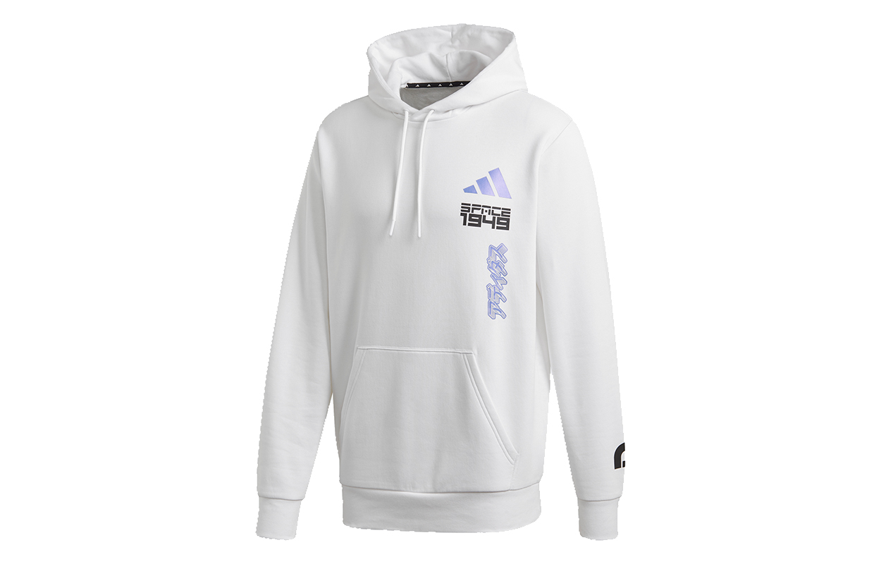 adidas White Pullover Hoodie Casual Sportswear GI6397