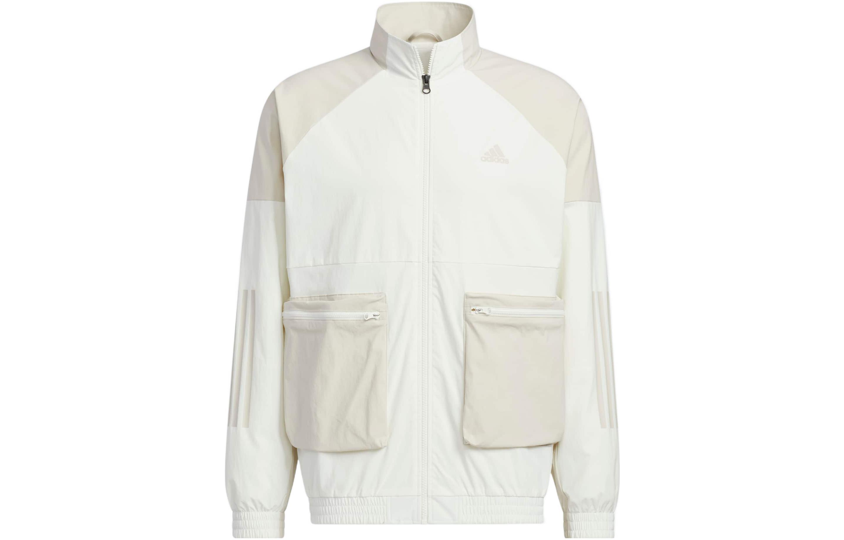 adidas White Retro Logo Print Full-Zip Track Jacket HN9010