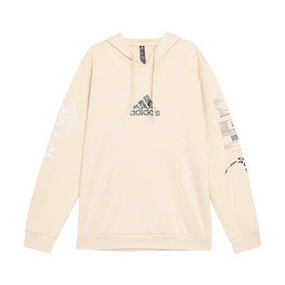 adidas White Solid Color Casual Sports Hoodie H46776