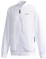 adidas White Solid Color Casual Zip-Up Bomber Jacket DN7379 adidas White Solid Color Casual Zip-Up Bomber Jacket DN7379