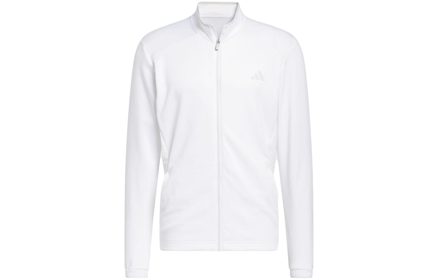 adidas White Solid Half-Zip Mock Neck Jacket IB1986