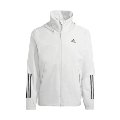 adidas White Stripe Polo Zip Long-Sleeve Jacket HY3944