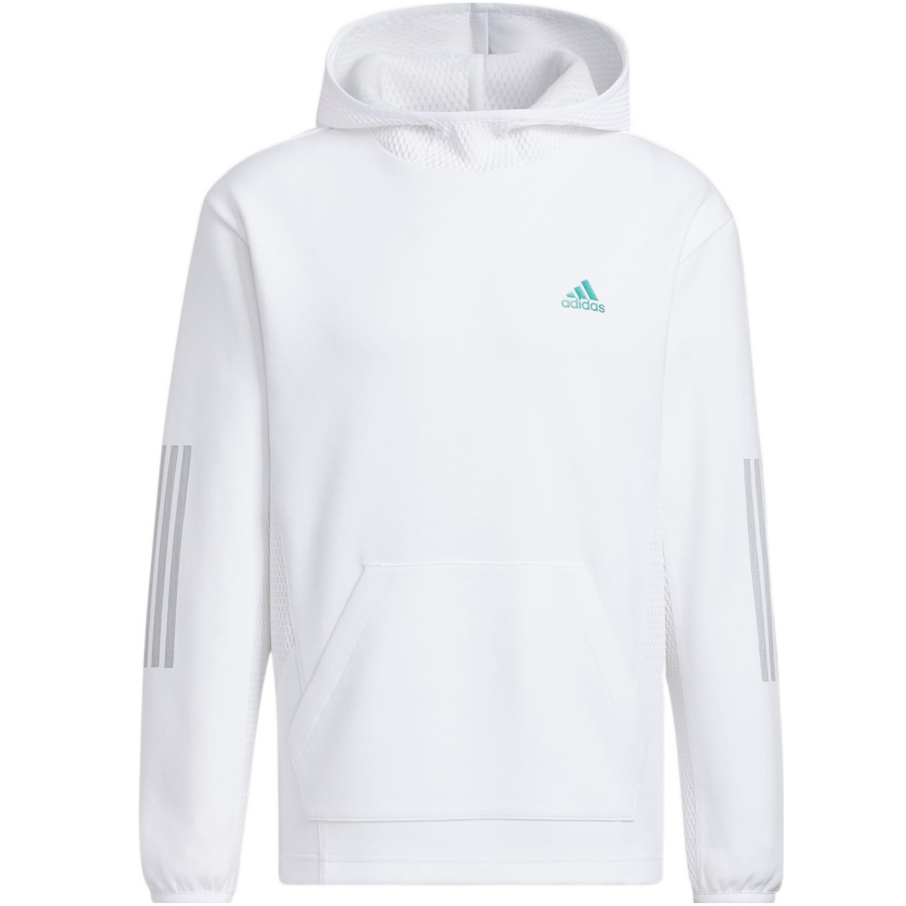 adidas White Striped Logo Pullover Casual Long Sleeve Sweatshirt HM2985