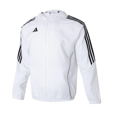adidas White Striped Logo Zip Hoodie Jacket Long Sleeve Casual Running IM8808