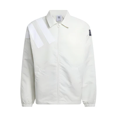 adidas White Striped Print Zip-Up Polo Long Sleeve Jacket IT0117