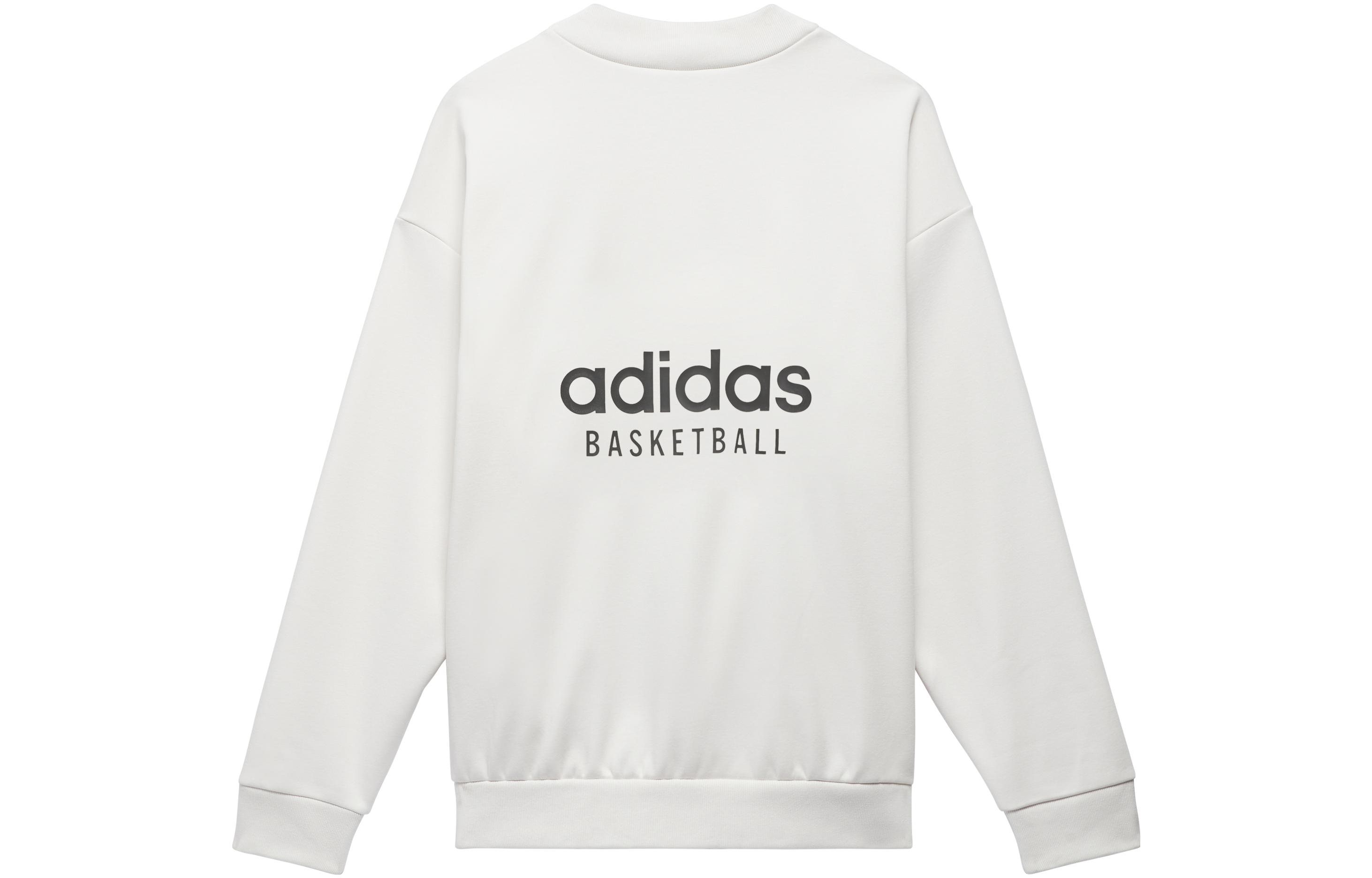 adidas White Unisex Solid Pullover Sweatshirt - Couples' Edition IA3436