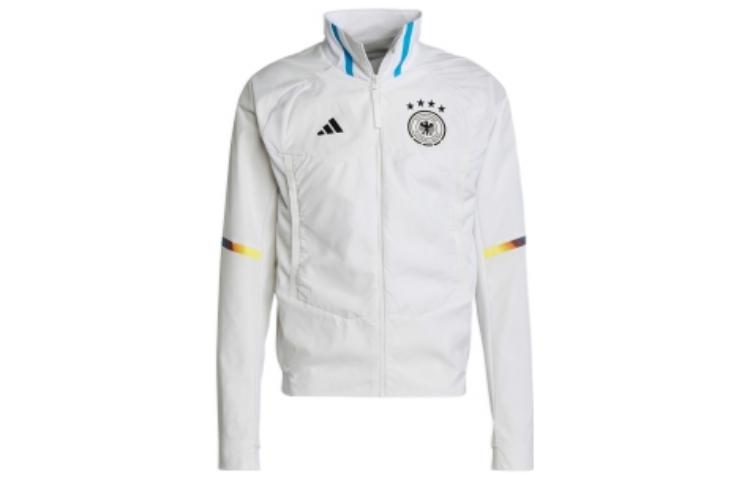 adidas White Zip-Up Jacket with Logo Print and Stand Collar IC4379 圖 2