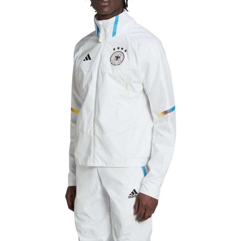 adidas White Zip-Up Jacket with Logo Print and Stand Collar IC4379 圖 3