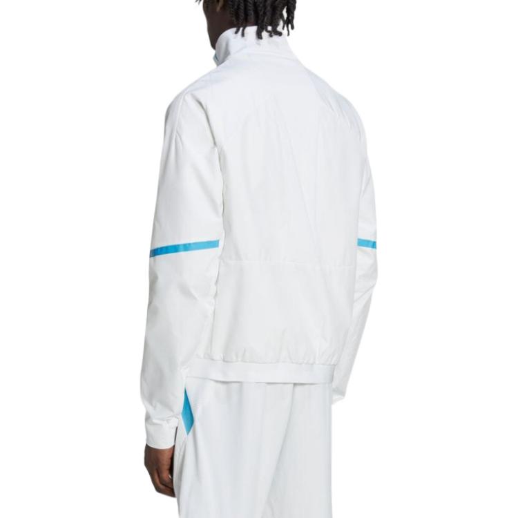 adidas White Zip-Up Jacket with Logo Print and Stand Collar IC4379 圖 4