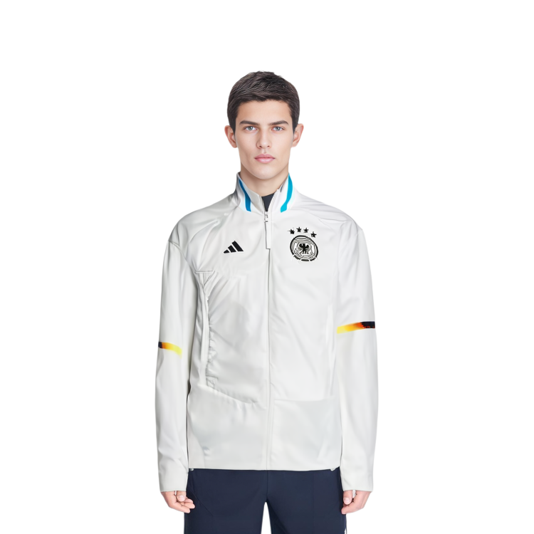 adidas White Zip-Up Jacket with Logo Print and Stand Collar IC4379 圖 6