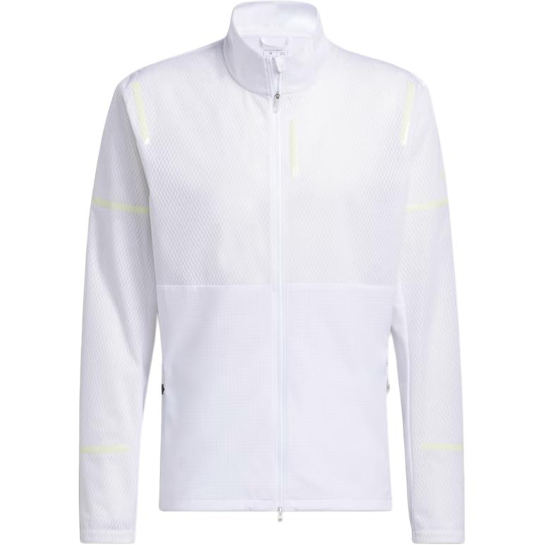 adidas White Zip-Up Track Jacket with Fluorescent Stripes HM8448