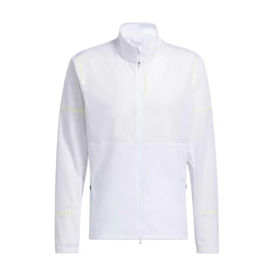 adidas White Zip-Up Track Jacket with Fluorescent Stripes HM8448