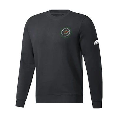 adidas Wild Ice Hockey Letter Print Crewneck Long Sleeve Sweatshirt Black IK9269