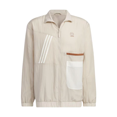 adidas Windbreaker Three-Stripe Colorblock Track Jacket Beige IK5079