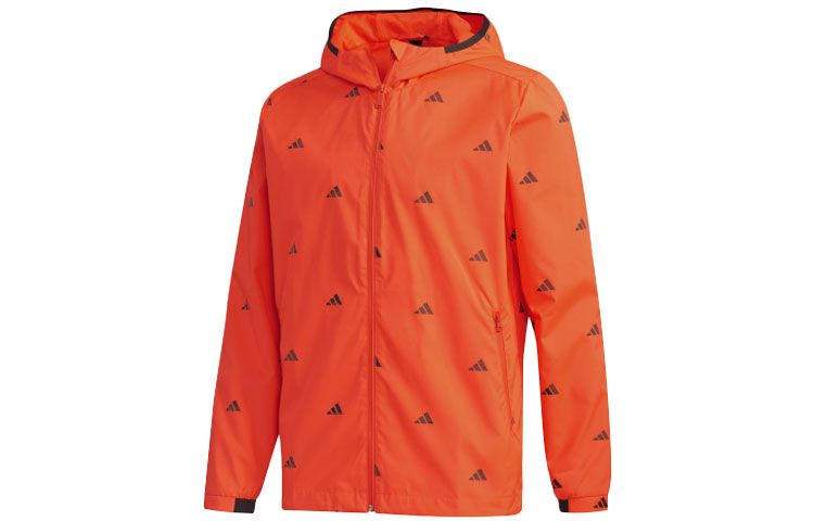 adidas Windbreaker Training Jacket Red Fluorescent Casual Style FM9421