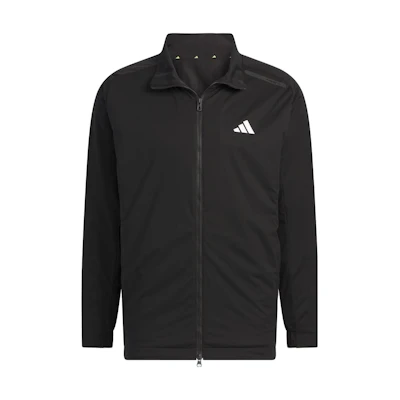 adidas WINDRDY Golf Windbreaker Jacket Black 3-Stripes Logo Design HZ6064