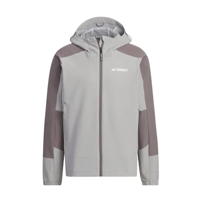 adidas WINDRDY Softshell Hooded Jacket Ice Gray Outdoor Sports Coat IP0732