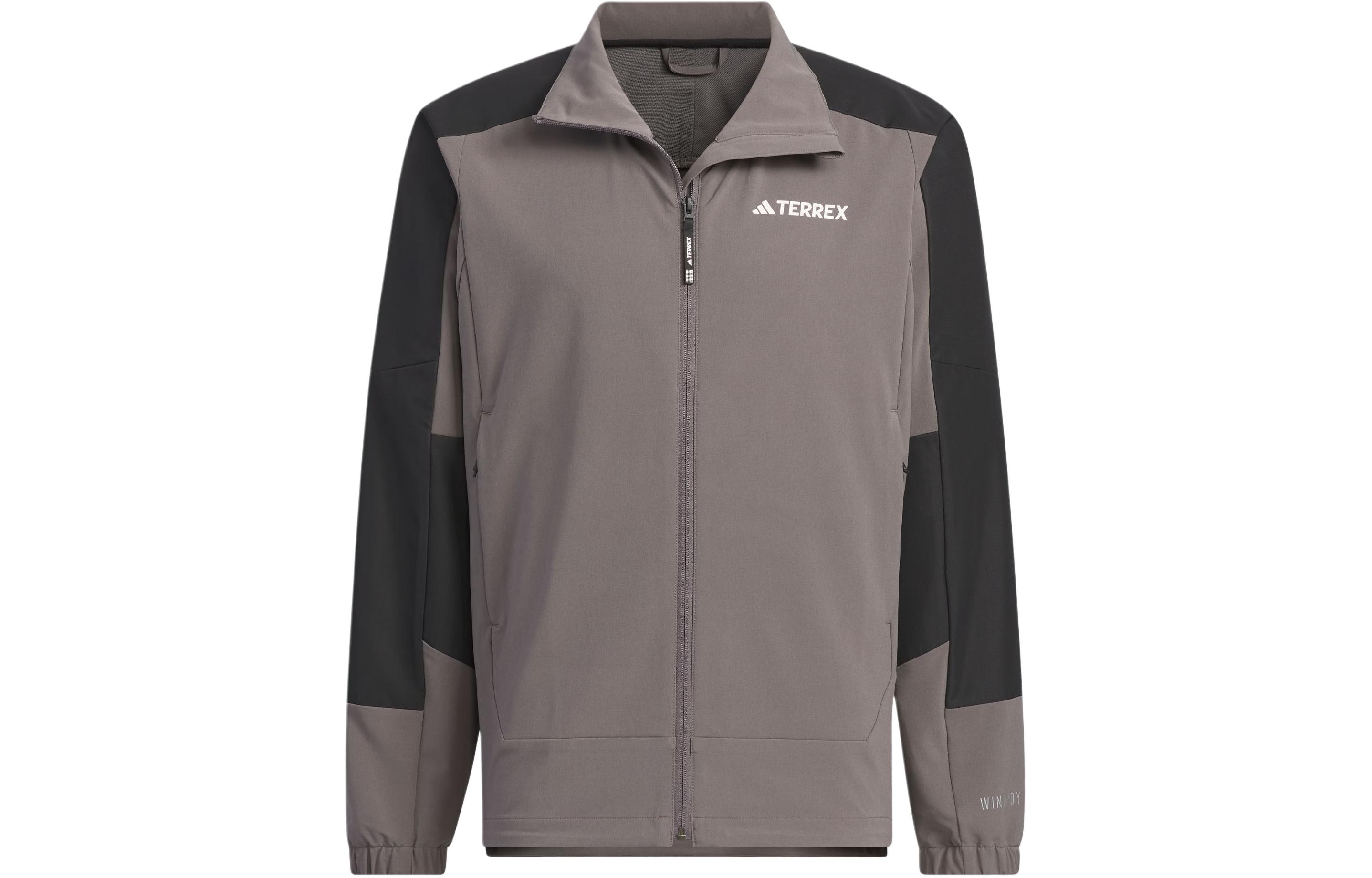 adidas WindRdy Softshell Non-Hooded Retro Jacket Carbon Gray Outdoor Wear IP0734