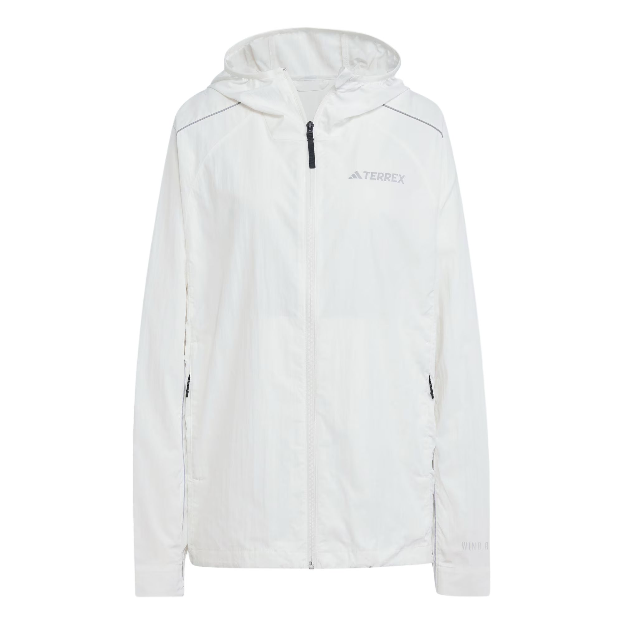adidas WINDRDY UPF Hooded Windbreaker Jacket Outdoor White JG5709
