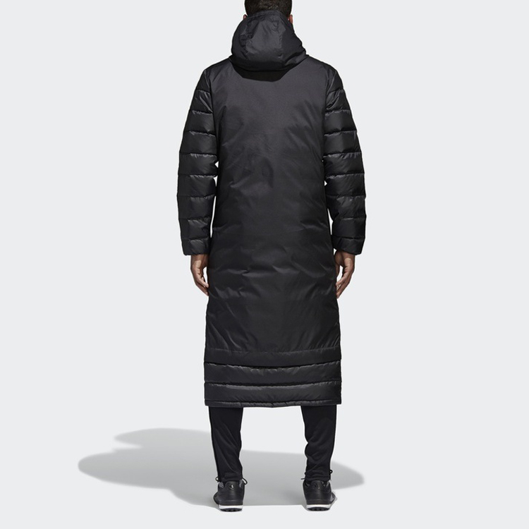 Adidas Winter Black Long Hooded Puffer Jacket for Football Training BQ6590 圖 5