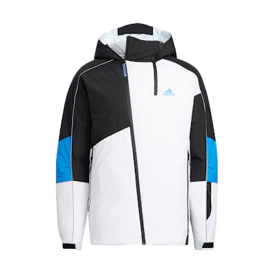 adidas Winter Down Jacket Colorblock Hooded Warm Coat White Winterwear. HC0280
