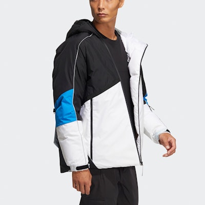 adidas Winter Down Jacket Colorblock Hooded Warm Coat White Winterwear. HC0280 Shop adidas Winter Down Jacket Colorblock Hooded Warm Coat White Winterwear. HC0280