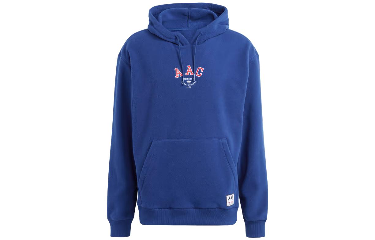 adidas Winter Polar Fleece AAC Hoodie Blue - Embroidered Drawstring Hoodie HZ0718
