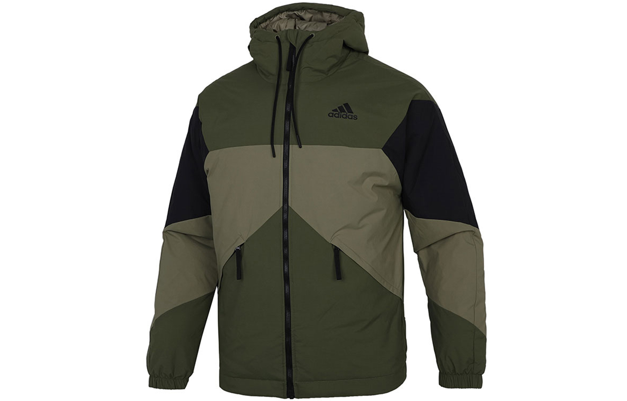 Buy adidas Jaket Musim Dingin Warna Hijau Army dengan Desain Colorblock GT6547