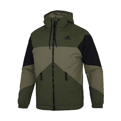 adidas Winter Warm Padded Jacket Army Green Colorblock Design GT6547