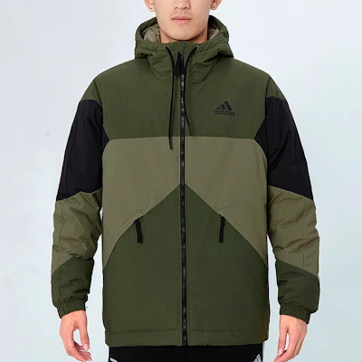 adidas Jaket Musim Dingin Warna Hijau Army dengan Desain Colorblock GT6547 Shop adidas Jaket Musim Dingin Warna Hijau Army dengan Desain Colorblock GT6547
