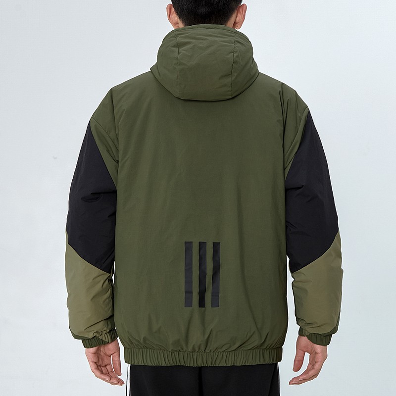 Purchase adidas Jaket Musim Dingin Warna Hijau Army dengan Desain Colorblock GT6547