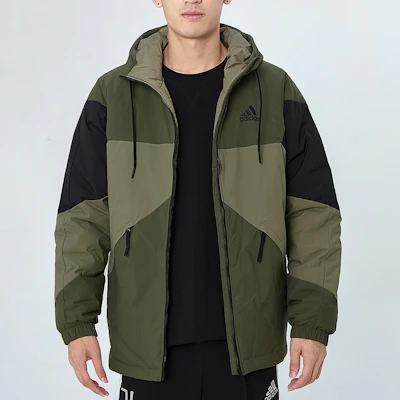 adidas Jaket Musim Dingin Warna Hijau Army dengan Desain Colorblock GT6547 Details for adidas Jaket Musim Dingin Warna Hijau Army dengan Desain Colorblock GT6547