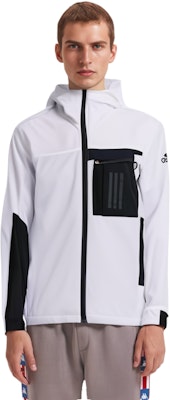 adidas 冬季白色多口袋羊毛外套附拉鍊貼片。 FM9394 1