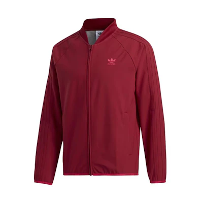 adidas Winterized Red Track Jacket Slim Fit with Brand Logo Print GC9998