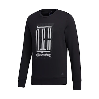 adidas WJ Crew Logo Printed Pullover Sweatshirt Black GM4479