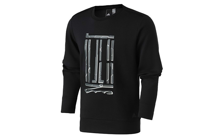 adidas WJ CS GFX Wuji Graphic Print Crewneck Sweatshirt Black () DW4654